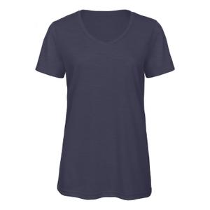 cgtw058-heathernavy-women-s-v-neck-t-shirt-b-c-triblend-heather-navy