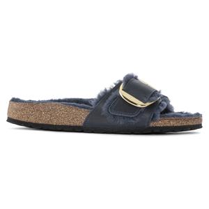 1023185-1023252-women-s-mules-birkenstock-madrid-big-buckle-shearling-oiled-leather-midnight