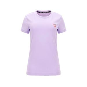 w2yi44-j1314-g472-t-shirt-round-neck-woman-guess-mini-triangle-new-light-lilac